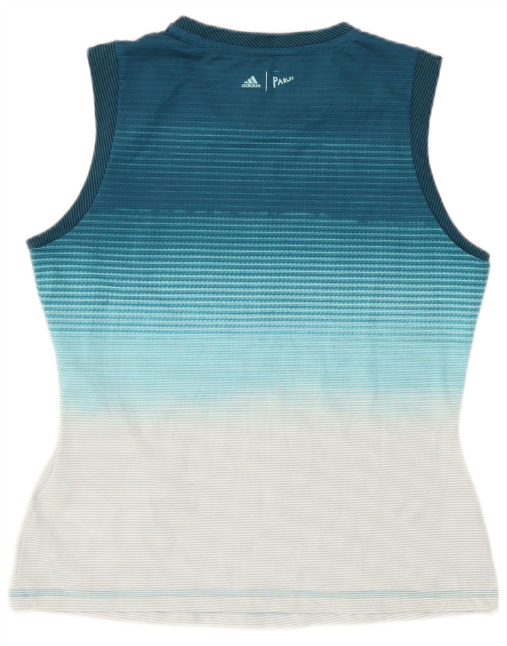 Damska kamizelka Adidas Top UK 12/14 Średni niebieski poliester w paski