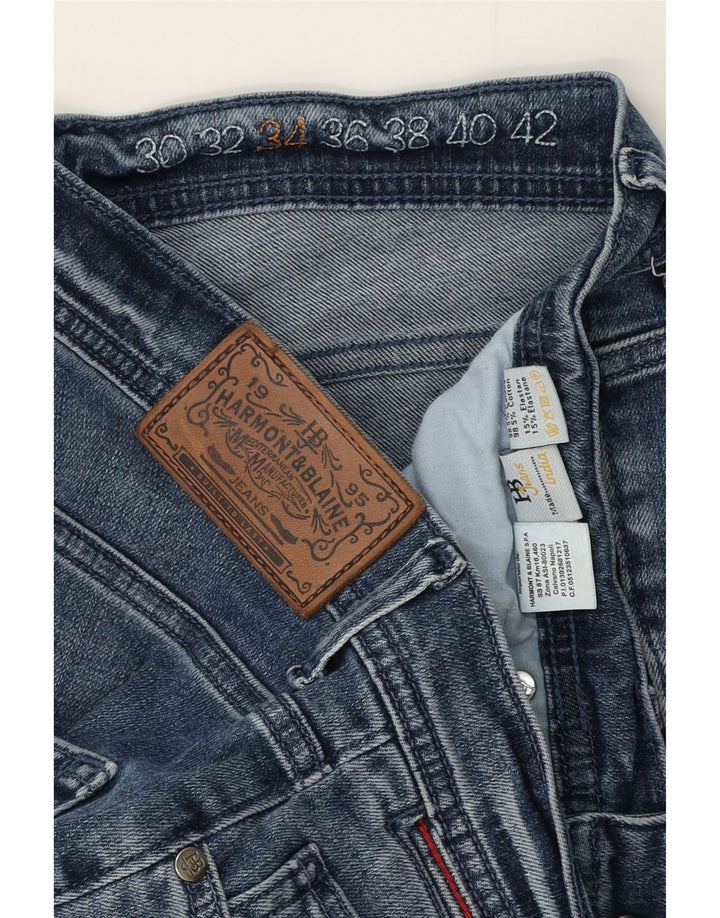 Harmont & Blaine Męskie jeansy slim W34 L30 Niebieskie bawełniane