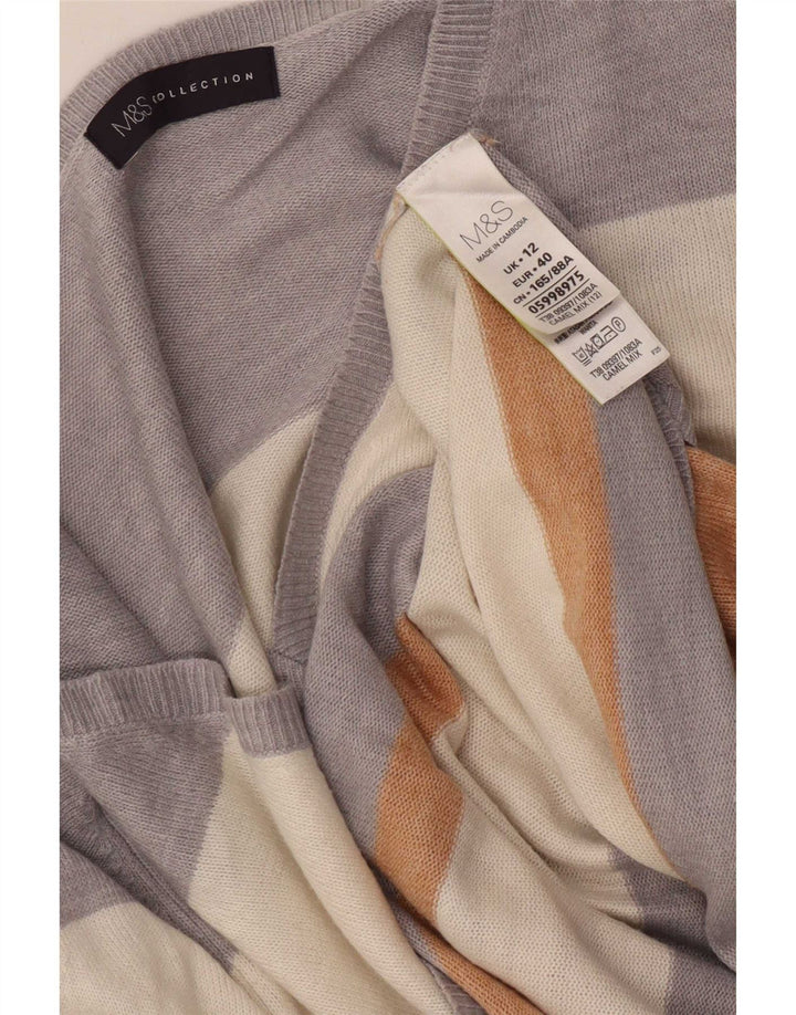 Sweter damski Marks & Spencer z dekoltem w kształcie litery V, UK 12, średni, wielokolorowy