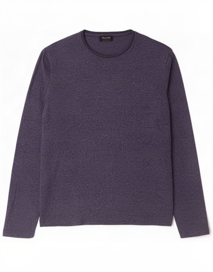 Damski top Massimo Dutti z długim rękawem UK 16, duży, granatowy, jedwabny