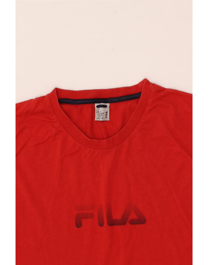 FILA Mens Graphic Vest Top Large Red Cotton Vintage Fila and Second-Hand Fila from Messina Hembry 