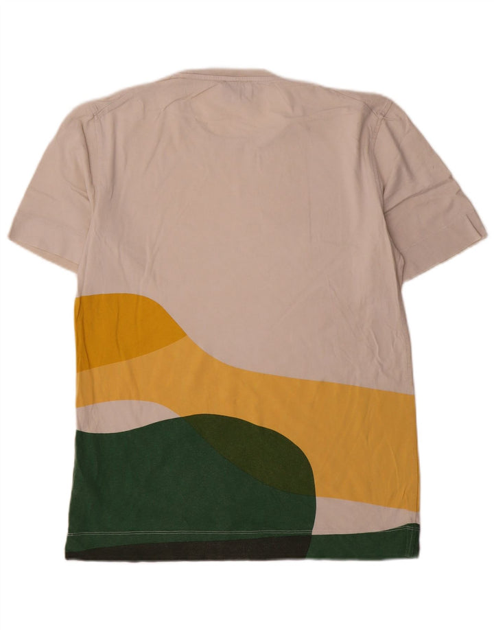 T-shirt męski Jigsaw, mały, biały, bawełniany z blokami kolorów