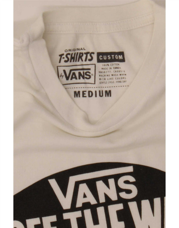 Męski T-shirt Vans o dopasowanym kroju z grafiką, średni, biały, bawełniany