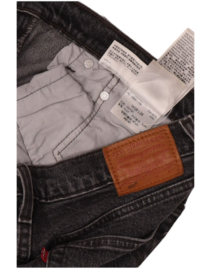 Damskie jeansy Levi's 501 Straight W28 L28 Szara bawełna