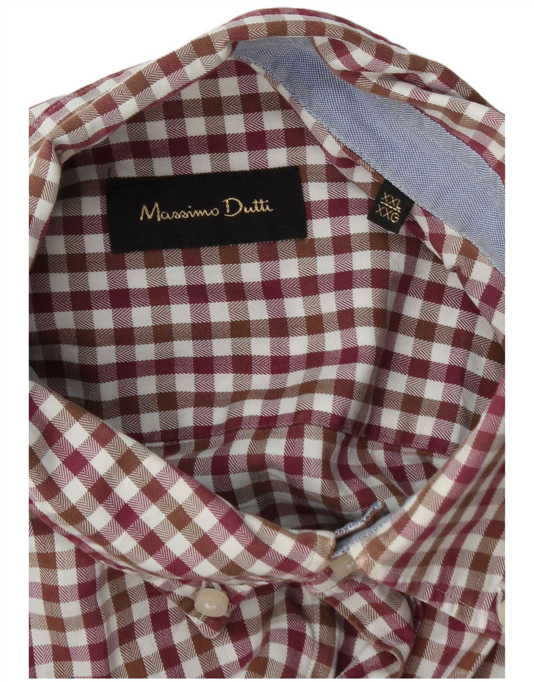 Męska koszula flanelowa Massimo Dutti 2XL w kolorze bordowym w kratkę