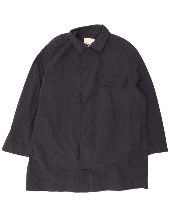 Cos Męski płaszcz UK 42 XL Granatowy poliamid