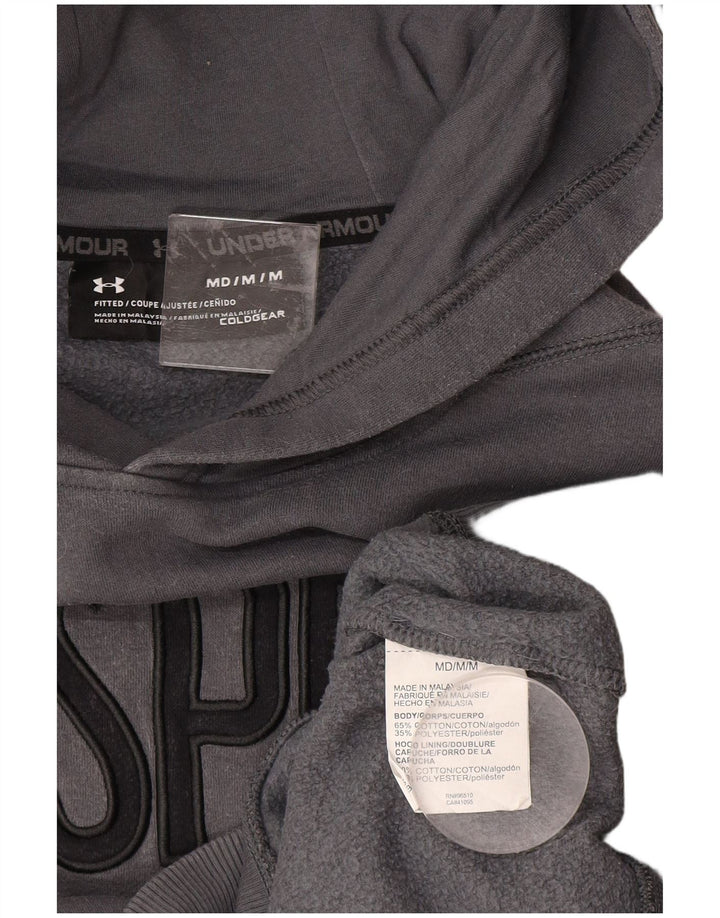Męski sweter z kapturem Under Armour z grafiką, średnioszary, bawełniany