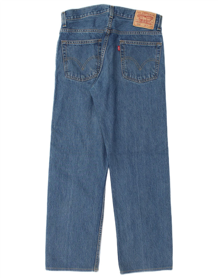 Męskie jeansy Levi's 505 o regularnym kroju W31 L28 Niebieska bawełna