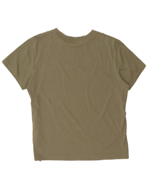 Męski T-shirt z grafiką JACK & JONES, 2XL, bawełna khaki