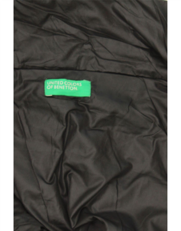 BENETTON Womens Hooded Padded Coat UK 8 Small Black Polyester Vintage Benetton and Second-Hand Benetton from Messina Hembry 