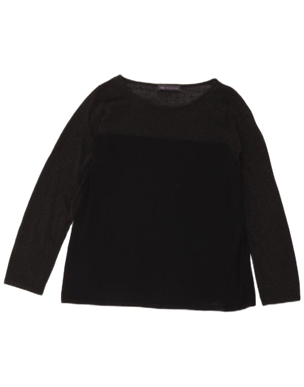 Marks & Spencer Damski top z długim rękawem, UK 18 XL, czarna wiskoza