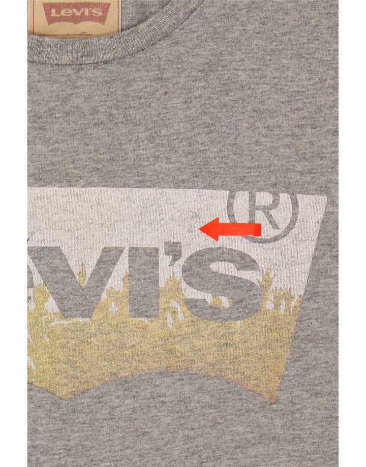 LEVI'S Boys Graphic T-Shirt Top 13-14 Years Grey Polyester Vintage Levi's and Second-Hand Levi's from Messina Hembry 
