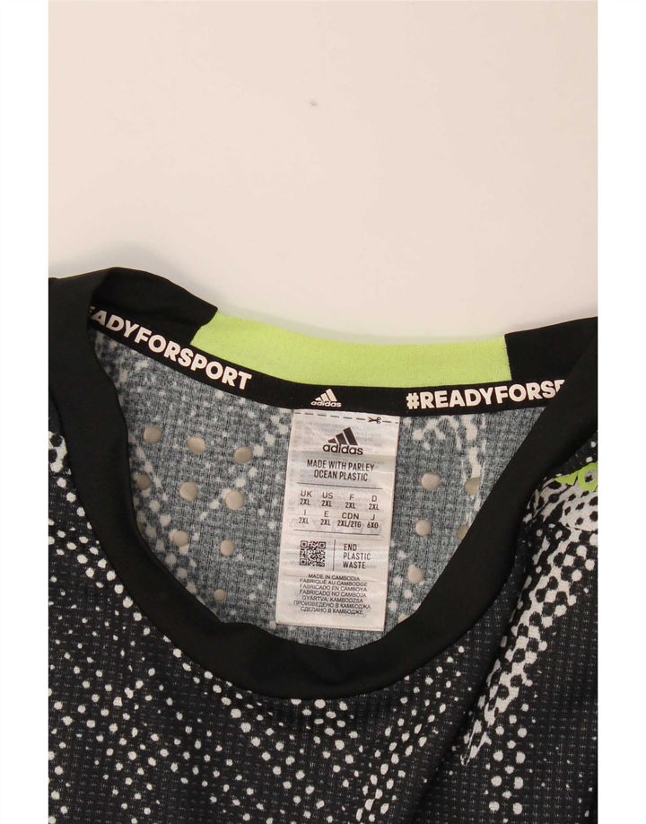Adidas Męska koszulka Top 2XL Czarny kwiatowy poliester