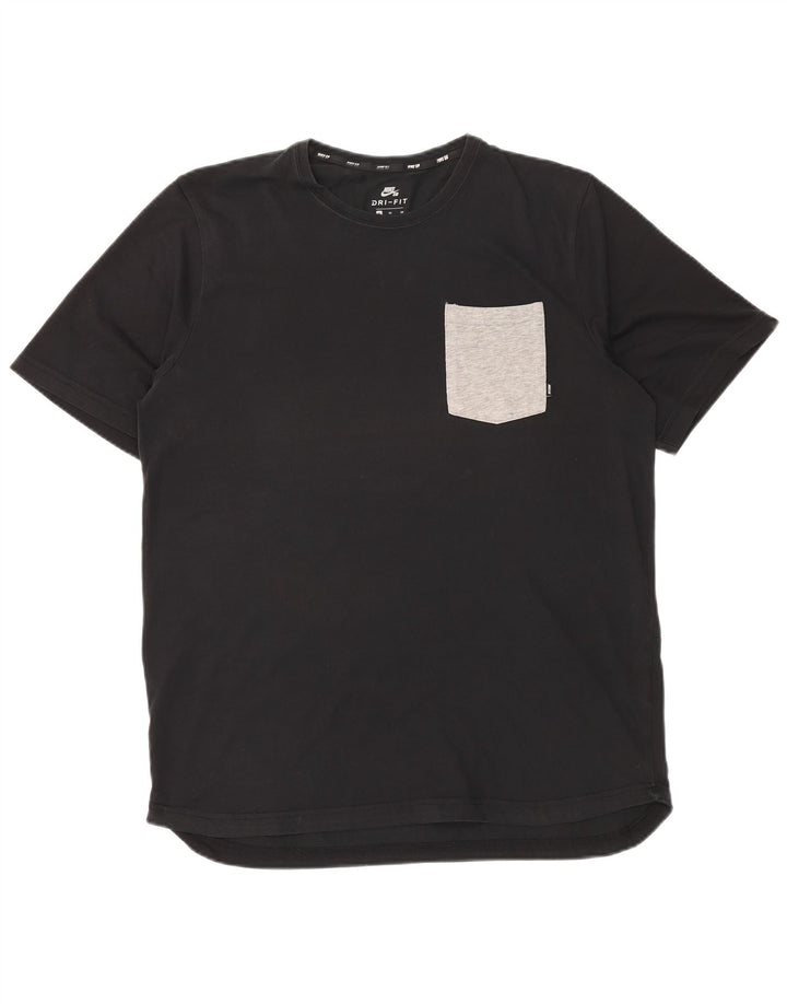 NIKE Mens Dri Fit T-Shirt Top XL Black Cotton