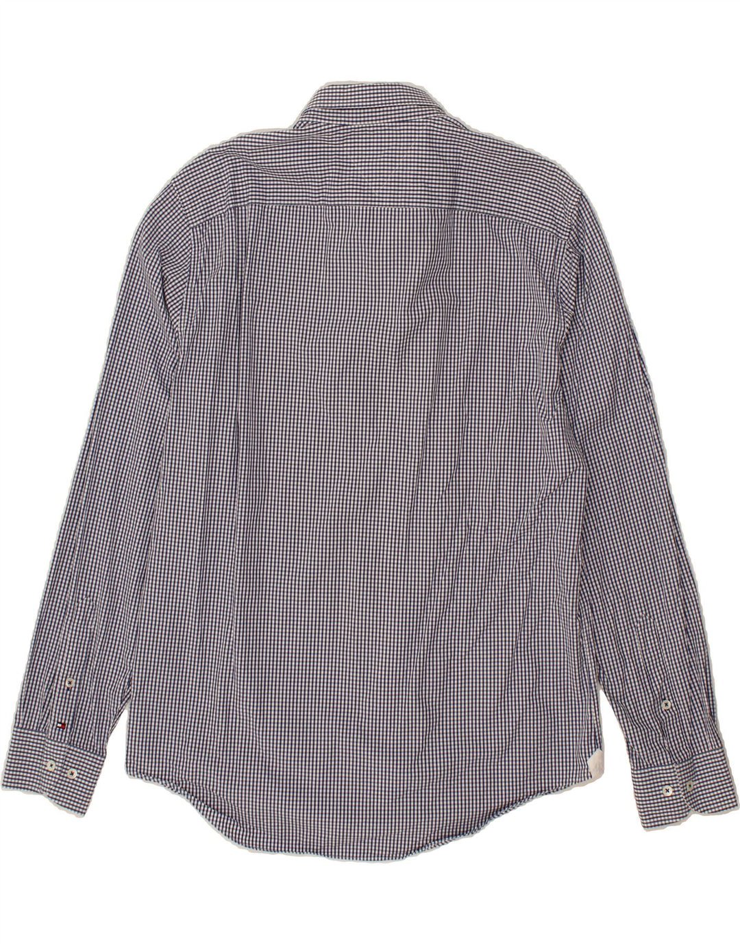 TOMMY HILFIGER Mens Shirt XL Navy Blue Gingham Cotton Vintage Tommy Hilfiger and Second-Hand Tommy Hilfiger from Messina Hembry 