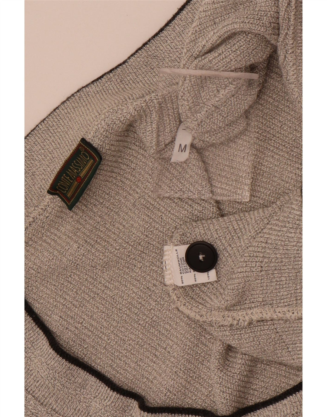 Conte Massimo Męski sweter bez rękawów, średnioszary, bawełniany