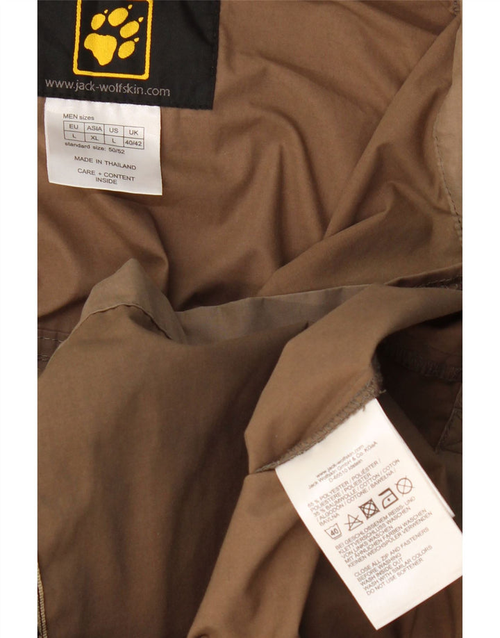 Męska kurtka użytkowa z kapturem JACK WOLFSKIN UK 40/42, duży, brązowy poliester