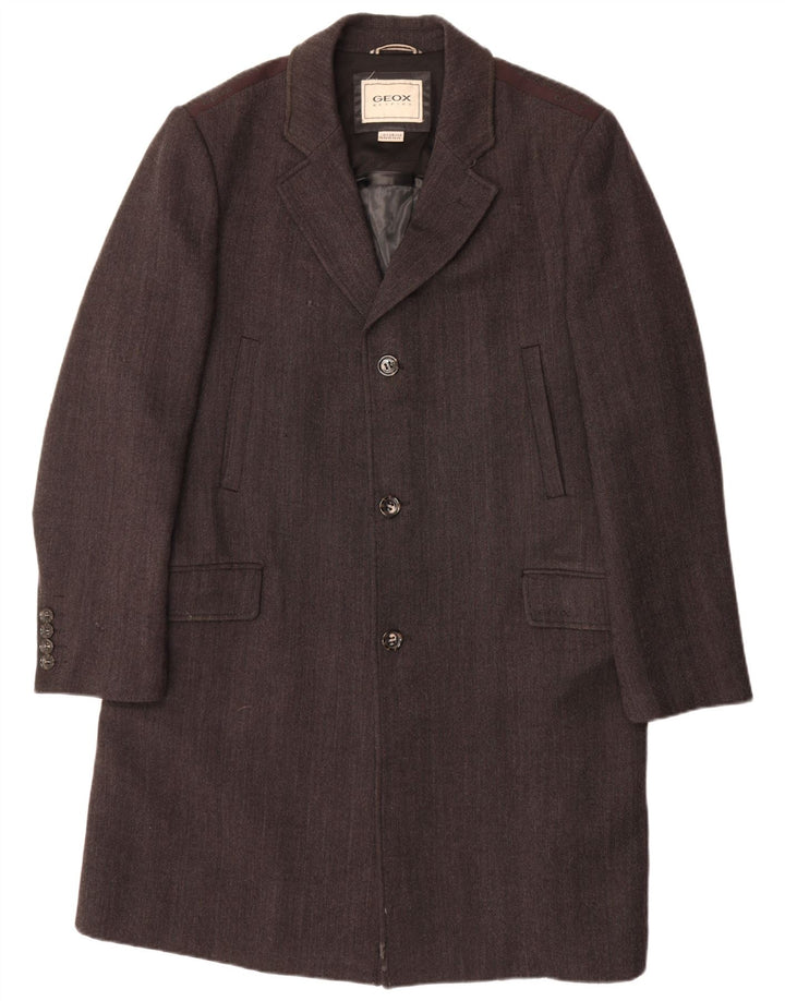 Płaszcz męski GEOX UK 46 3XL Szara wełna w jodełkę