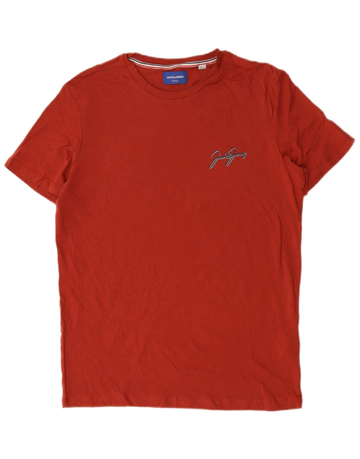 T-shirt męski Jack & Jones, bawełniany, średni czerwony