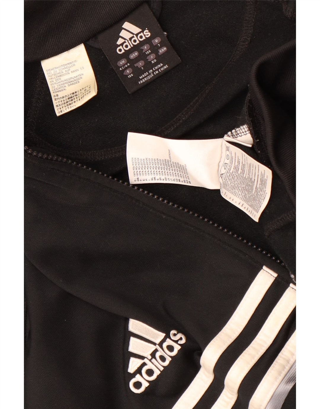 Adidas Męska bluza dresowa UK 42/44 Duży czarny poliester z blokami kolorów