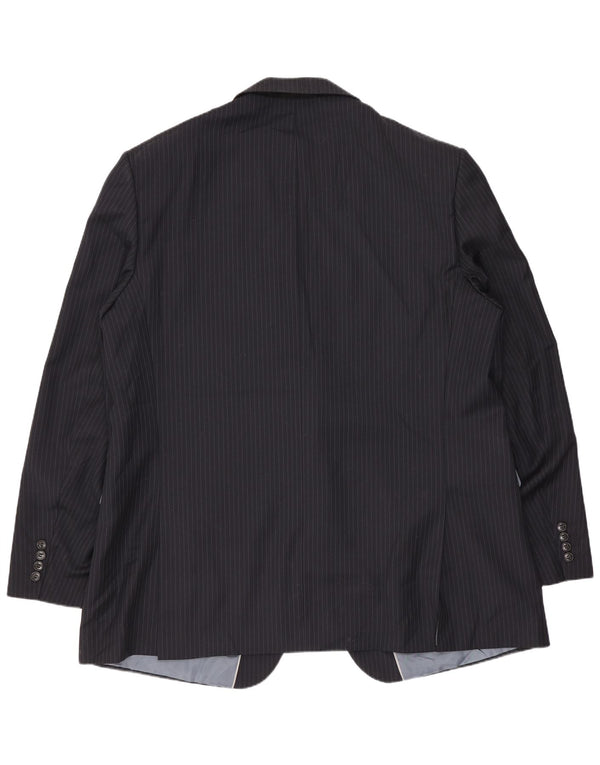 Męska marynarka Marks & Spencer Longline UK 48 2XL Granatowa w prążki