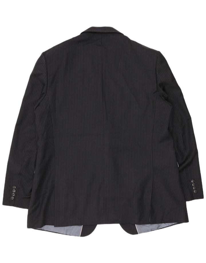 Męska marynarka Marks & Spencer Longline UK 48 2XL Granatowa w prążki