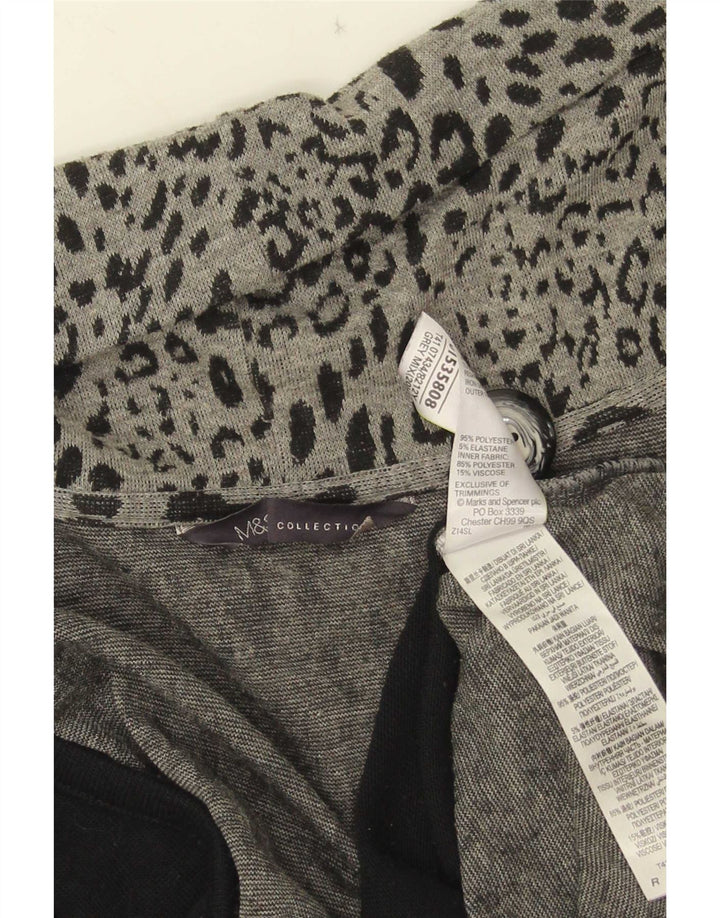 Marks & Spencer Damski asymetryczny sweter rozpinany UK 20 2XL szary