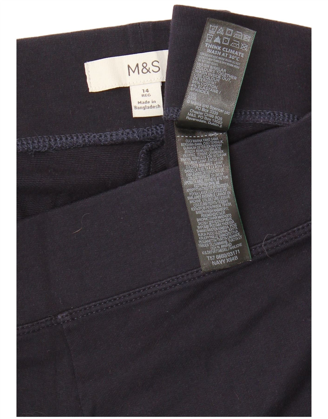 Legginsy damskie MARKS & SPENCER UK 14, duże, bawełniane, granatowe
