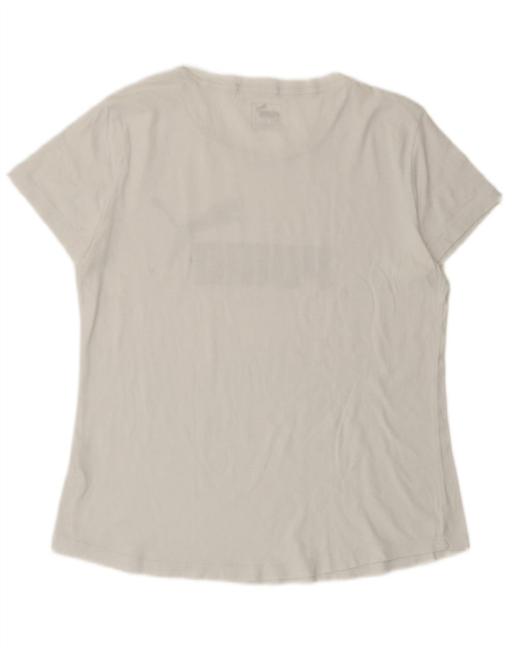 PUMA Womens Graphic T-Shirt Top UK 16 Large White