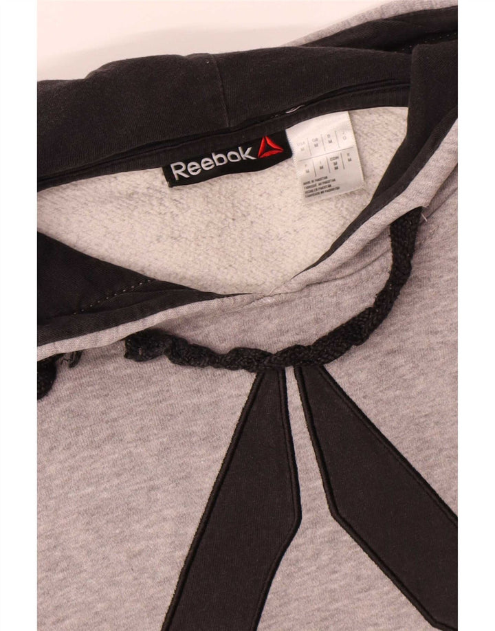 Męski sweter z kapturem Reebok z grafiką, średnioszary, bawełniany