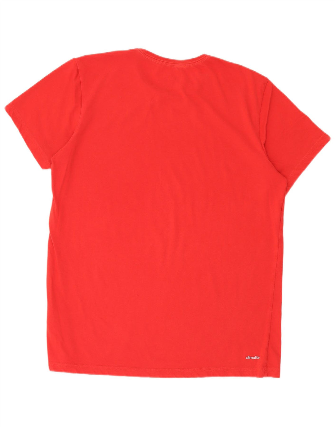 Męski T-shirt ADIDAS Climalite z grafiką, duży, czerwony, bawełniany