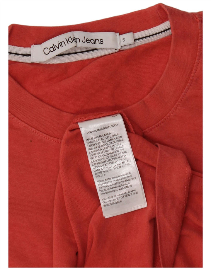 T-shirt męski Calvin Klein Jeans, mały, czerwony, bawełniany