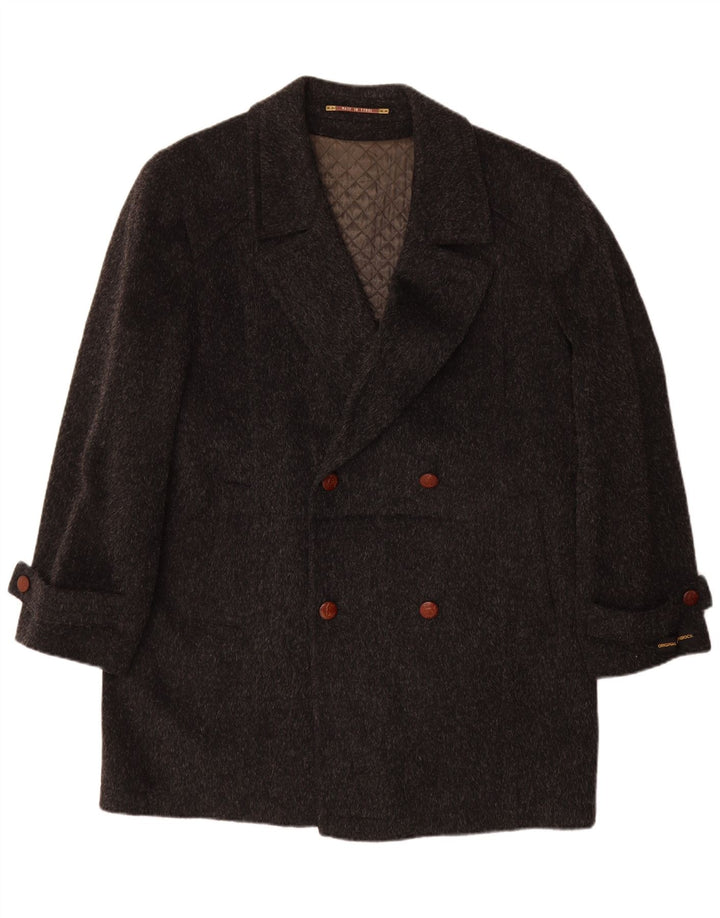 Męski dwurzędowy płaszcz Himalaya IT 50, duża, szara wełna