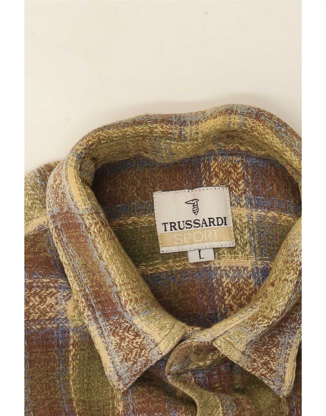 Męska koszula flanelowa Trussardi w dużą zieloną kratkę