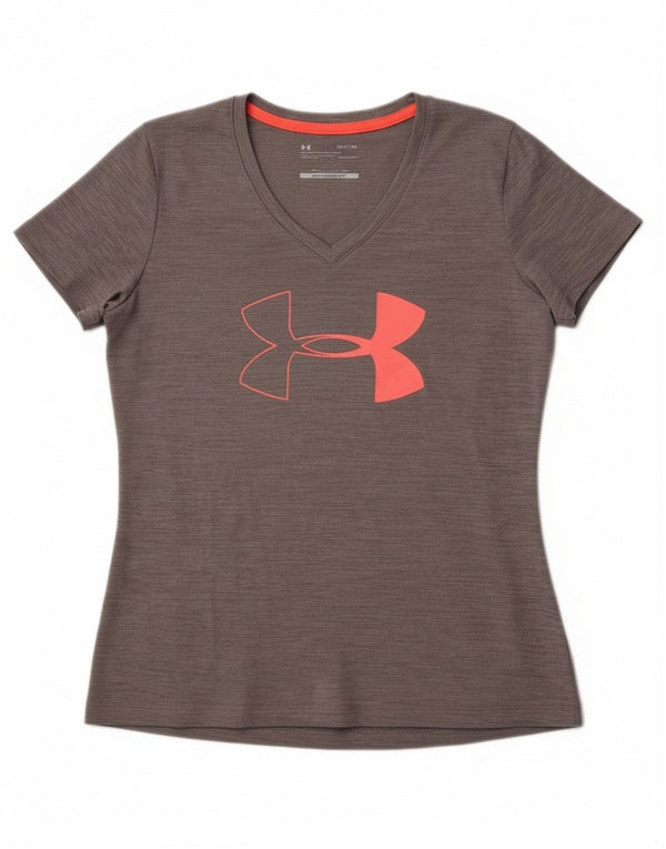 Damska koszulka z grafiką Under Armour Heat Gear Graphic Top UK 10 Small Grey