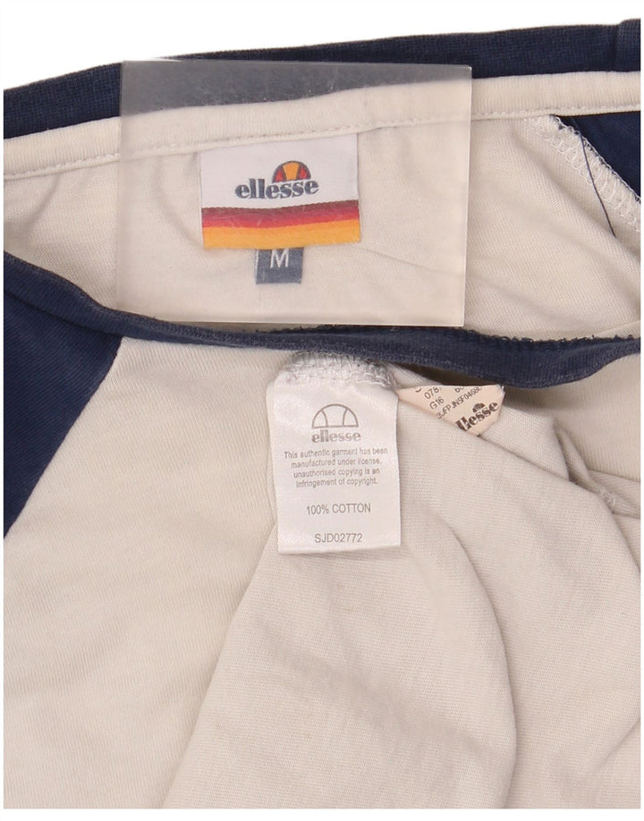 Męski top graficzny Ellesse z długim rękawem, bawełniany w kolorze średniej bieli