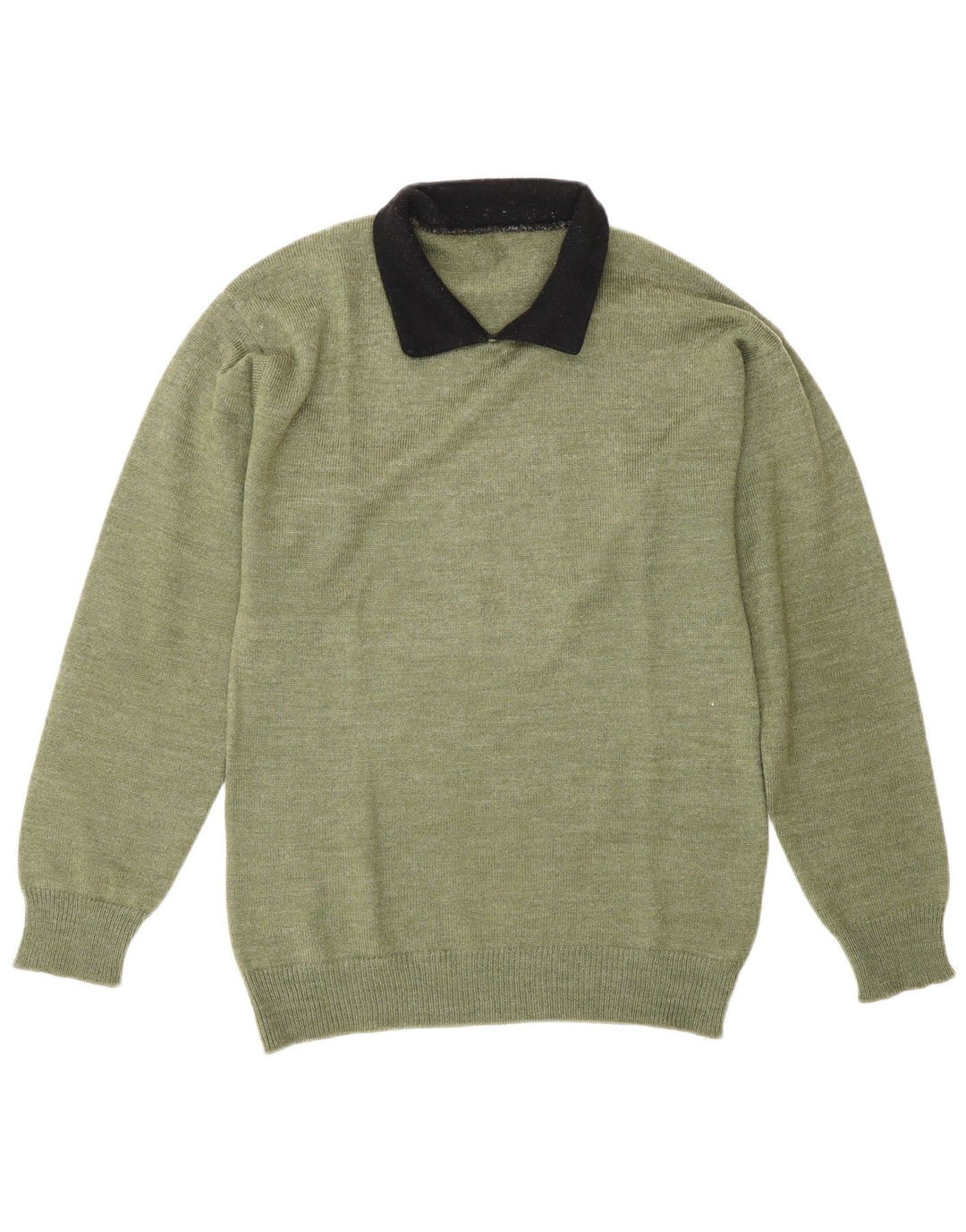 Męski sweter z golfem w stylu vintage, średnio zielony, w blokach kolorów