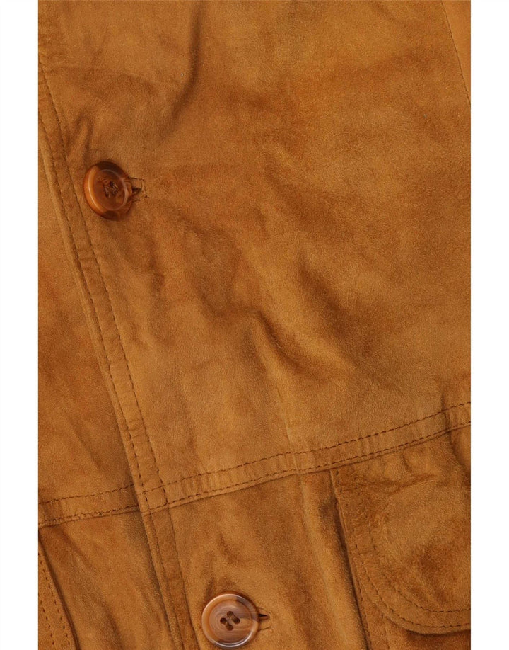 Vintage męska zamszowa kurtka bomber IT 54 2XL beżowa skóra