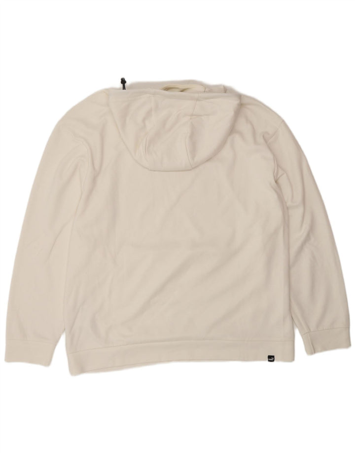 Męski sweter z kapturem Puma, duży, biały, bawełniany