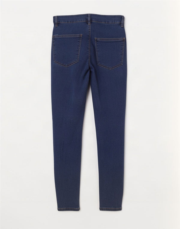 Topshop Damskie Joni Distressed Skinny Jeans W30 L27 Niebieskie bawełniane