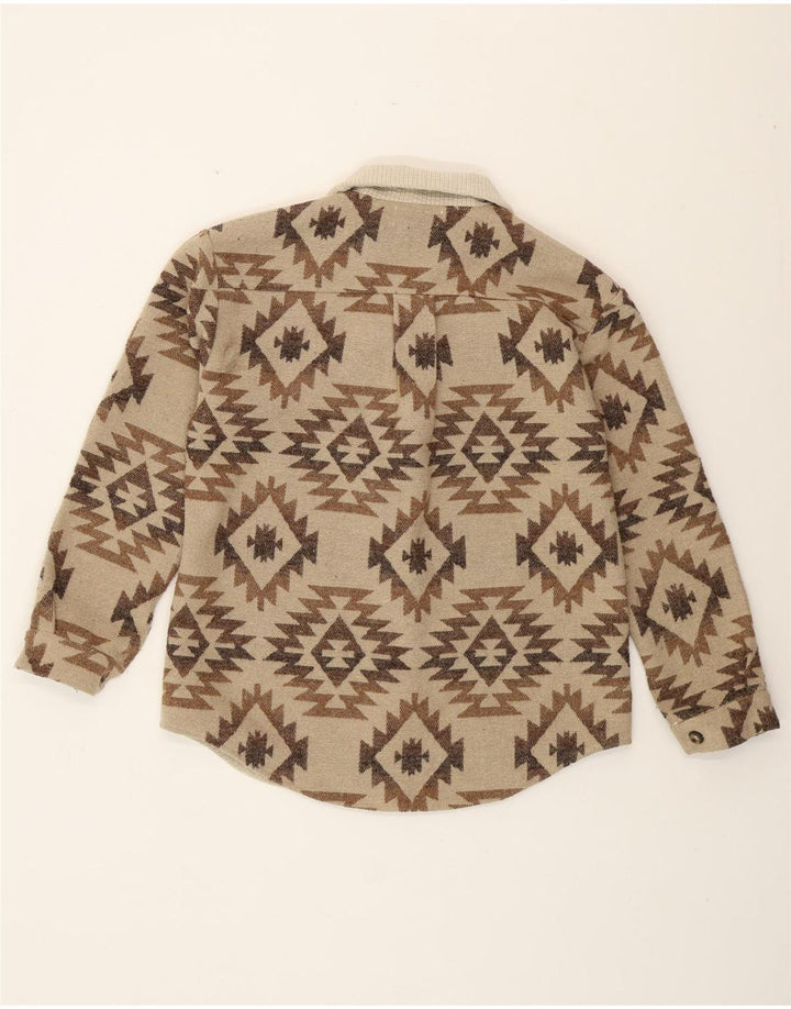 CIDER Damska koszula wierzchnia UK 14 Średni beżowy geometryczny poliester Aztec