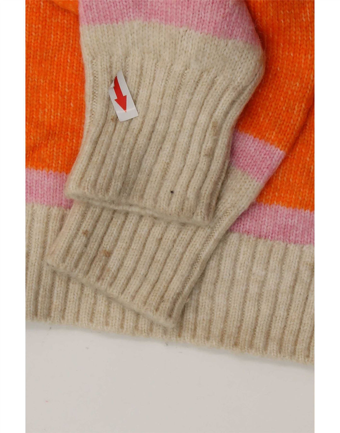 Marks & Spencer Damski sweter z okrągłym dekoltem, UK 10, małe pomarańczowe paski