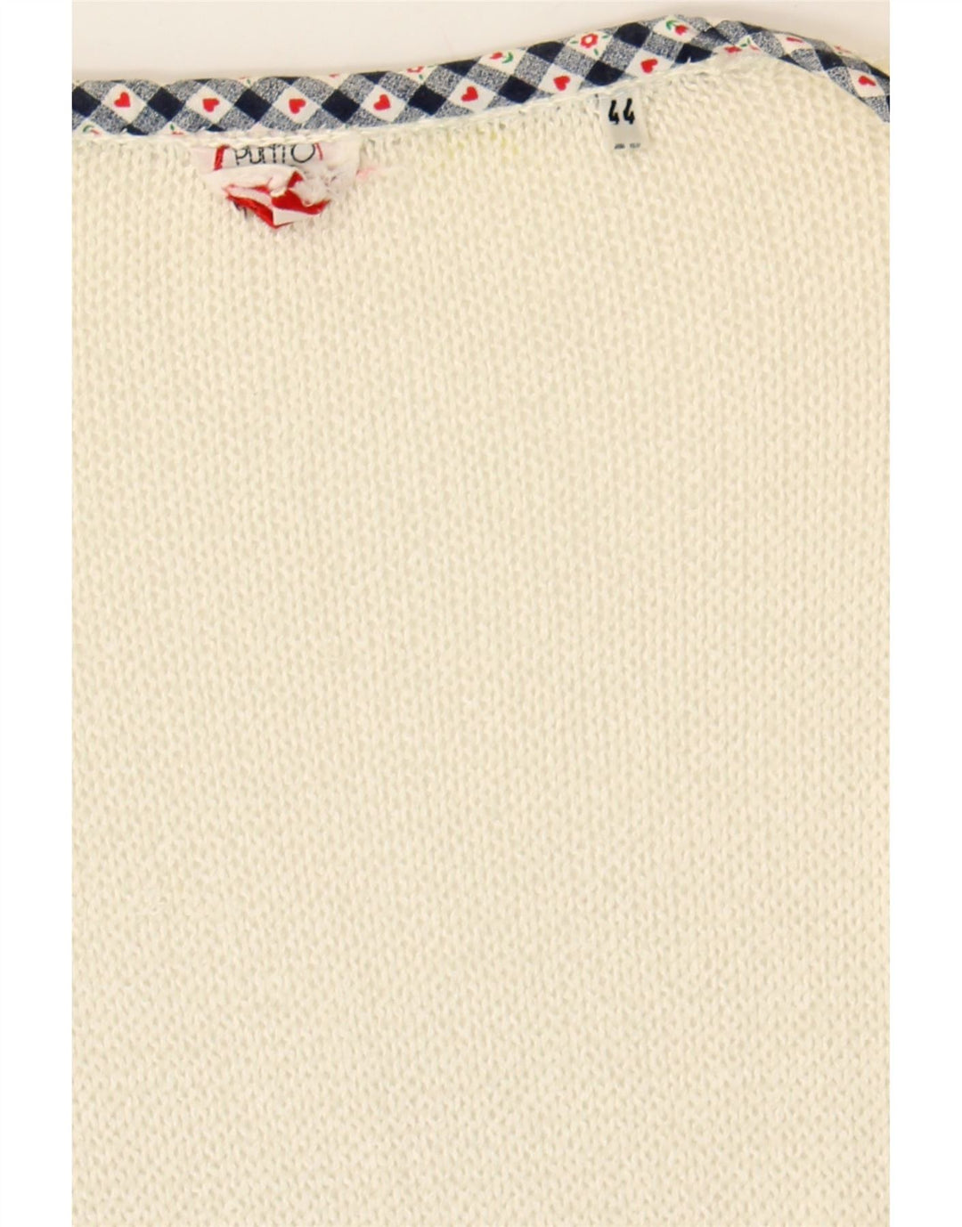 PUNTO E VIRGOLA Womens See Through Cardigan Sweater IT 44 Medium White Vintage Punto e Virgola and Second-Hand Punto e Virgola from Messina Hembry 