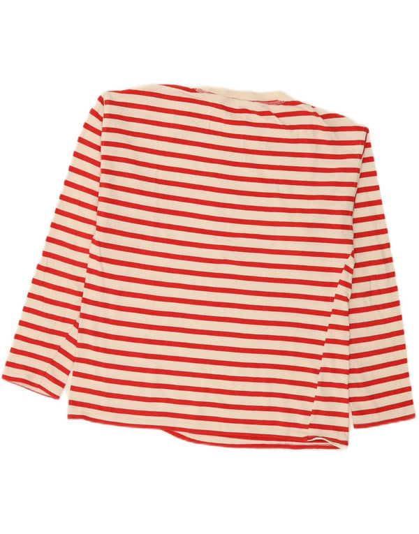 Zara Womens Top Long Sleeve UK 14 Medium Off White Striped