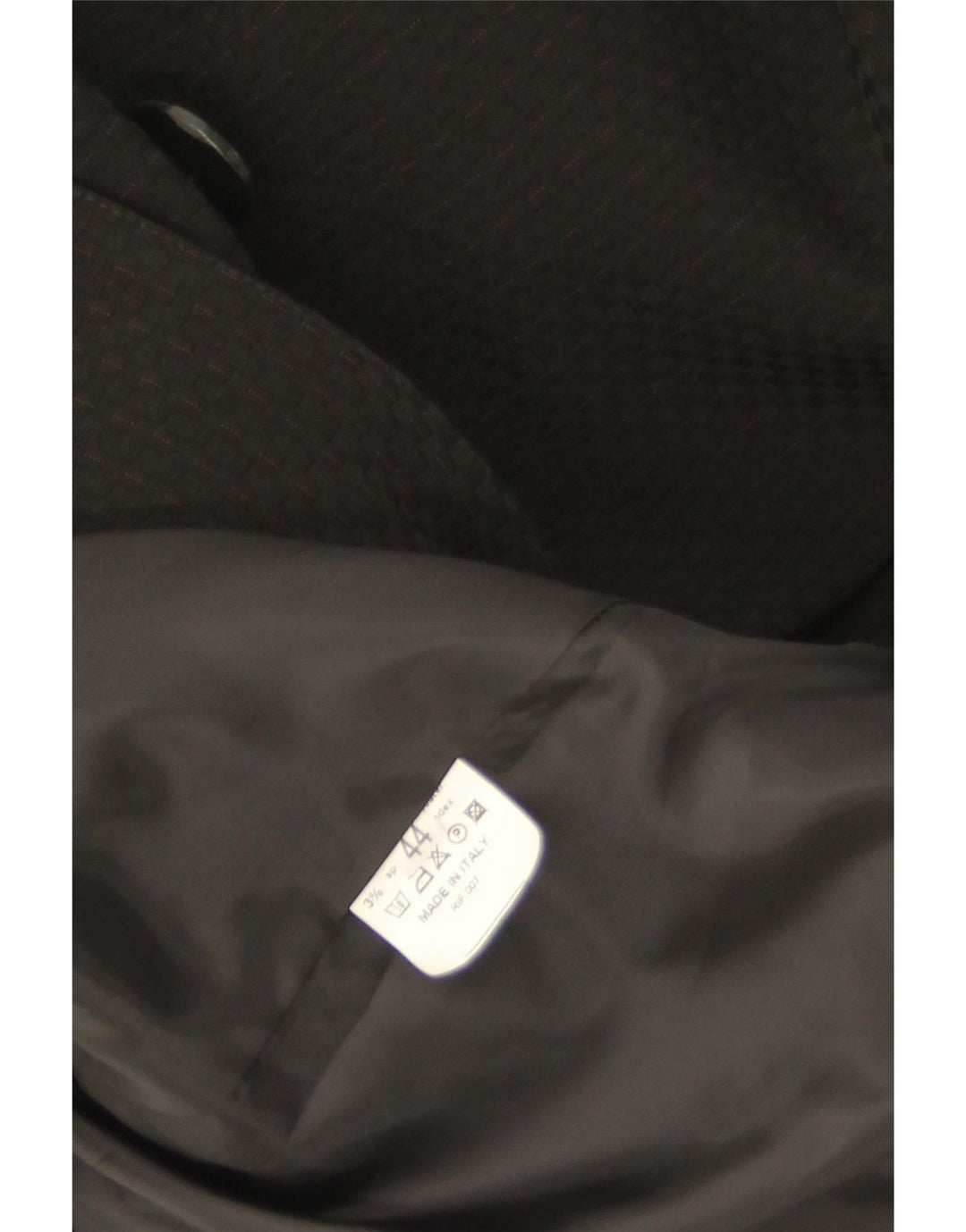 Vintage damski płaszcz w groszki IT 44, średni czarny poliester w prążki