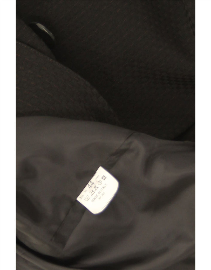 Vintage damski płaszcz w groszki IT 44, średni czarny poliester w prążki