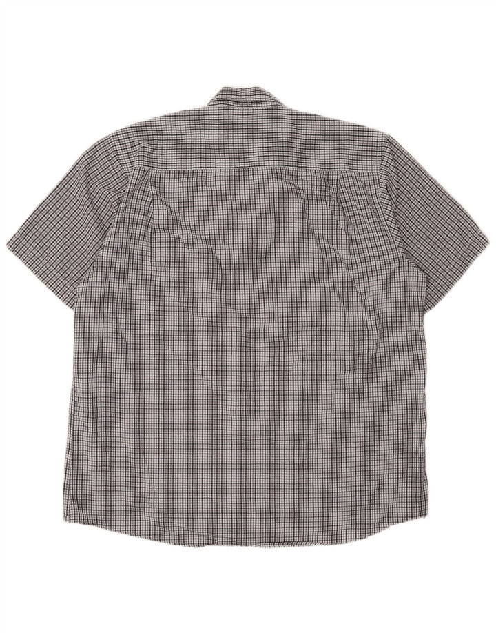 Męska koszula z krótkim rękawem Pierre Cardin o regularnym kroju, 3XL, szary poliester w kratkę