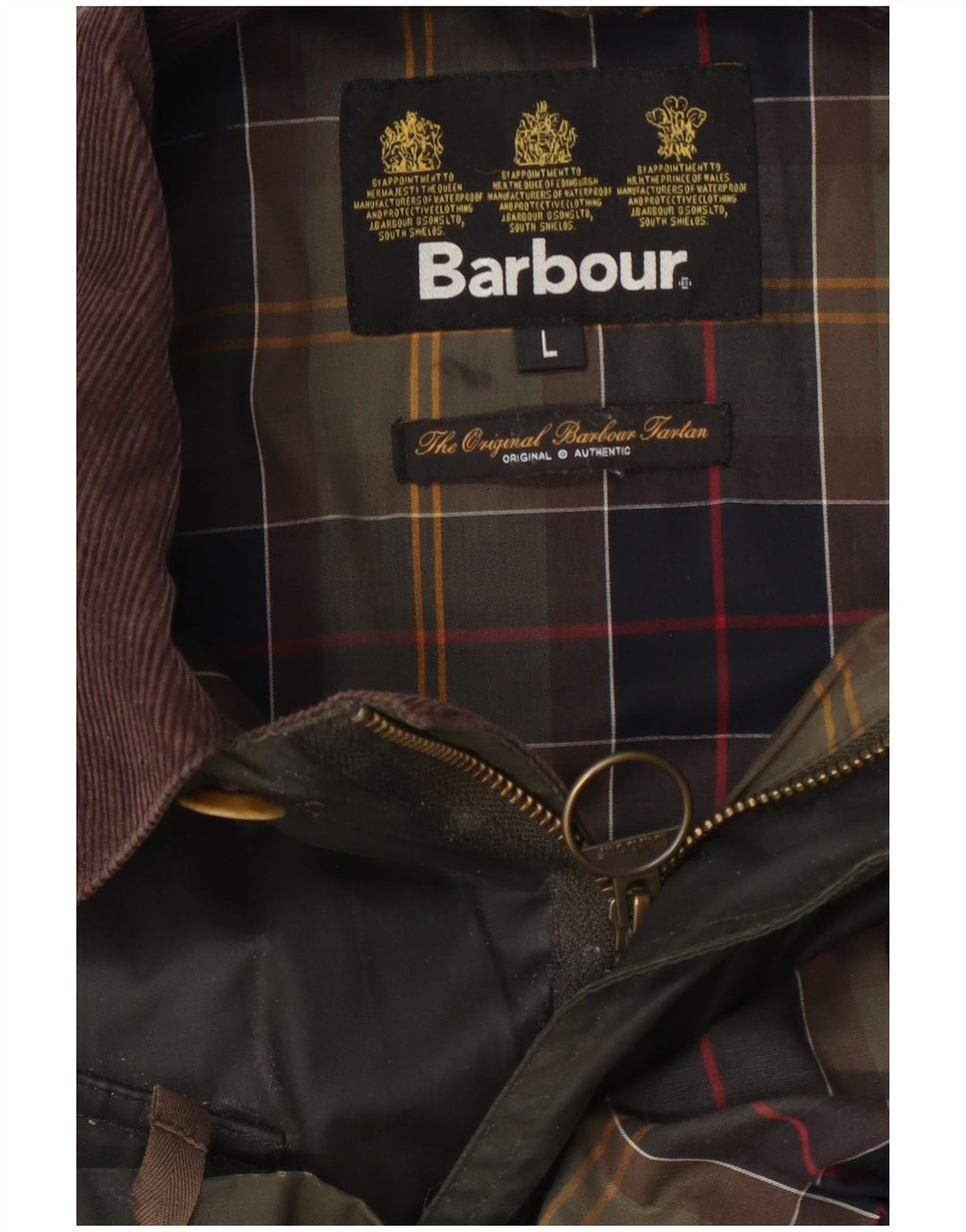 Męska kurtka Barbour z woskowanej bawełny UK 40, duży blok kolorów khaki