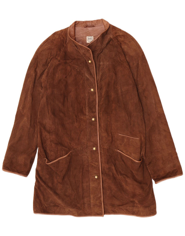 Damska kurtka skórzana Leder Herbst UK 18 XL, brązowa, klasyczna