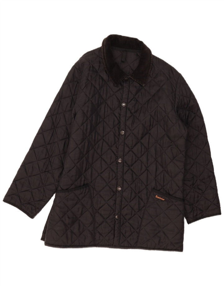 Męska pikowana kurtka Barbour LIDDESDALE UK 40, duża, czarna, nylonowa